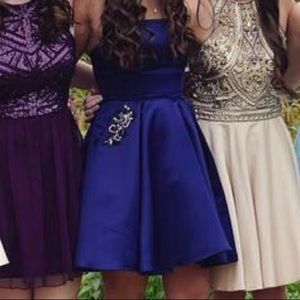 Gorgeous strapless Navy blue homecoming dress